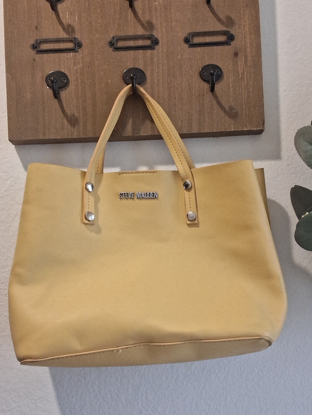 Steve Madden Lemon Yellow Tote with Top Handles